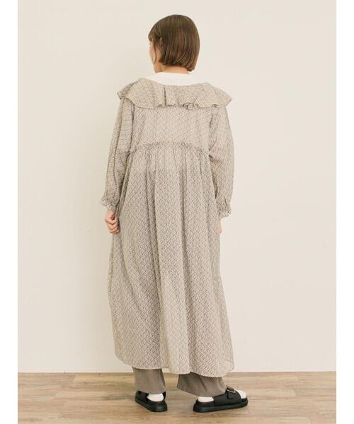 Samansa Mos2（サマンサ モスモス）の「【S/Mサイズ】柄アソート襟フリル2WAYワンピース（ワンピース・レディース・ベージュ/ネイビー/キナリ/グリーン・M/S）」の15枚目の写真