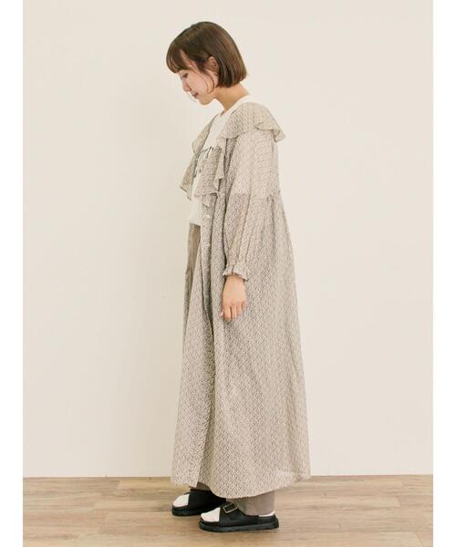 Samansa Mos2（サマンサ モスモス）の「【S/Mサイズ】柄アソート襟フリル2WAYワンピース（ワンピース・レディース・ベージュ/ネイビー/キナリ/グリーン・M/S）」の16枚目の写真