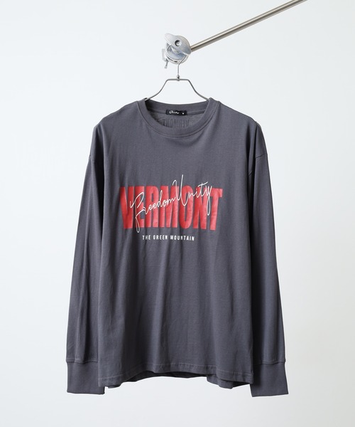 FUNALIVE(ファンアライブ)の「オーバーサイズ プリント ロングTシャツ Oversized printed long sleeve T-shirt unisex(Tシャツ/カットソー・メンズ・ヘザーチャコール/オフホワイト/チャコールグレー/ネイビー/ブラック/杢グレー/ホワイト系3/ホワイト系2/ヘザーグレー/ホワイト系1/ブラック系2/オートミール/ブラック系4/チャコール/サックスブルー/ブラック系1/ネイビー系1/パープル・L/M/XL)」の14枚目の写真