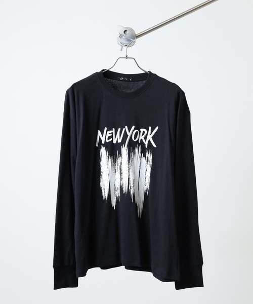 FUNALIVE(ファンアライブ)の「オーバーサイズ プリント ロングTシャツ Oversized printed long sleeve T-shirt unisex(Tシャツ/カットソー・メンズ・ヘザーチャコール/オフホワイト/チャコールグレー/ネイビー/ブラック/杢グレー/ホワイト系3/ホワイト系2/ヘザーグレー/ホワイト系1/ブラック系2/オートミール/ブラック系4/チャコール/サックスブルー/ブラック系1/ネイビー系1/パープル・L/M/XL)」の6枚目の写真