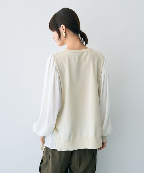 YECCA VECCA(イェッカヴェッカ)の「サイドプリーツ異素材MIXプルオーバー(ニット/セーター・レディース・アイボリー/キャメル/ブラック・FREE)」の15枚目の写真