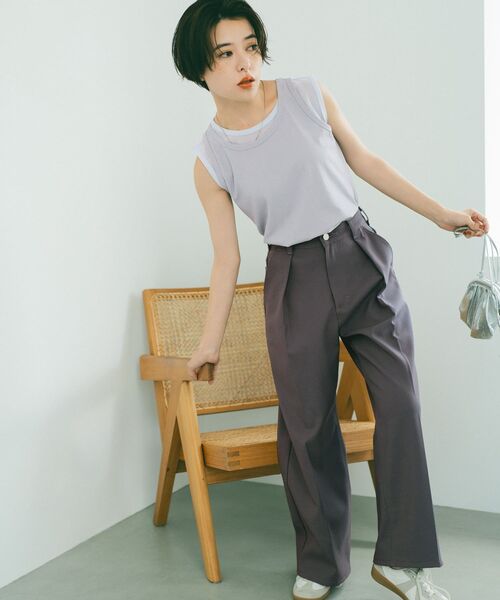COHINA（コヒナ）の「シアーレイヤードノースリセット 【低身長・小柄女性】（タンクトップ・レディース・グレー/ピンク/グリーン・ONE SIZE）」の16枚目の写真
