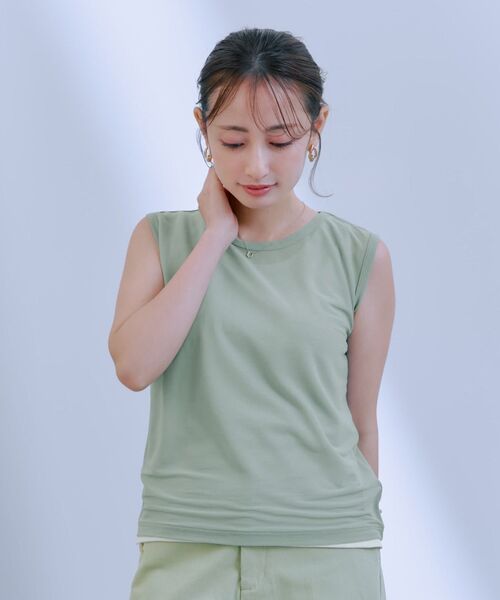 COHINA（コヒナ）の「シアーレイヤードノースリセット 【低身長・小柄女性】（タンクトップ・レディース・グレー/ピンク/グリーン・ONE SIZE）」の22枚目の写真