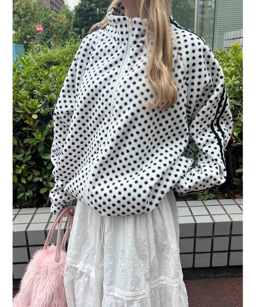 WC（ダブル シー）の「《セットアップ対応★》ドットフリースパーカー（パーカー・レディース・ホワイト/ブラック・FREE）」の6枚目の写真