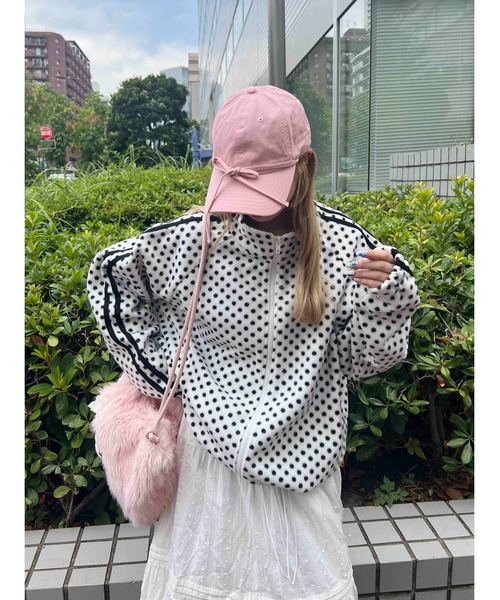 WC（ダブル シー）の「《セットアップ対応★》ドットフリースパーカー（パーカー・レディース・ホワイト/ブラック・FREE）」の3枚目の写真