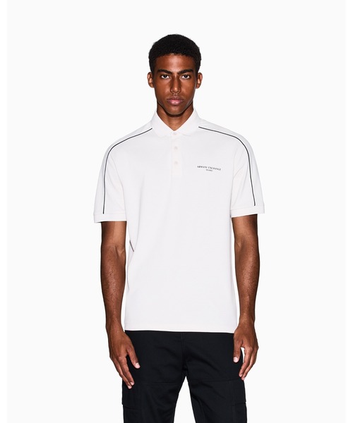 ARMANI EXCHANGE(アルマーニエクスチェンジ)の「【A|X アルマーニ エクスチェンジ】AXロゴ コットンピケ 半袖ポロシャツ/REGULAR(ポロシャツ・メンズ・ブラック/ストーン・MEDIUM/LARGE/X-SMALL/SMALL/X-LARGE)」の2枚目の写真