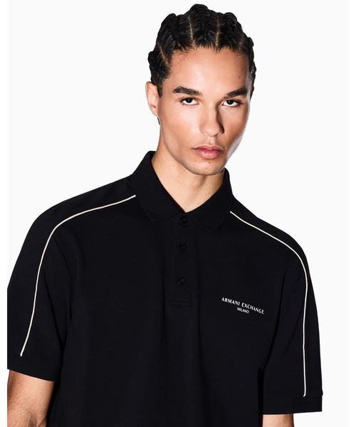 ARMANI EXCHANGE(アルマーニエクスチェンジ)の「【A|X アルマーニ エクスチェンジ】AXロゴ コットンピケ 半袖ポロシャツ/REGULAR(ポロシャツ・メンズ・ブラック/ストーン・MEDIUM/LARGE/X-SMALL/SMALL/X-LARGE)」の8枚目の写真