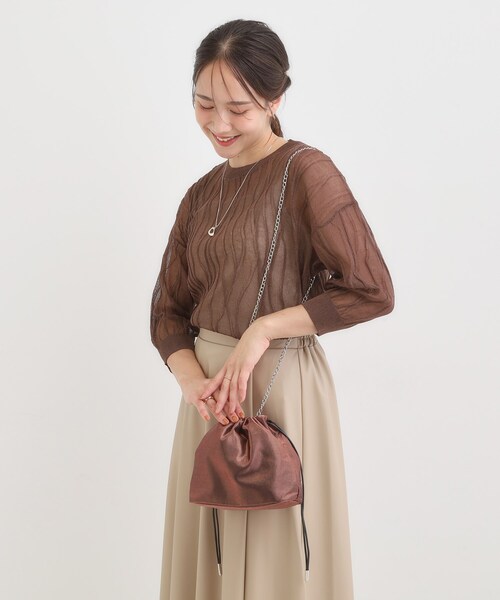 SHOO・LA・RUE（シューラルー）の「チェーンミニショルダーバッグ（ショルダーバッグ・レディース・ブラック/ブロンズ/グレー/シルバー・00）」の7枚目の写真