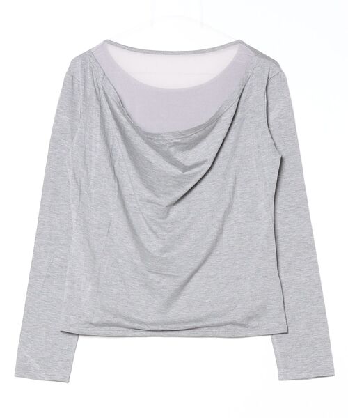 Dream garden(ドリームガーデン)の「バックチュール 切り替えドレープ トップス(Tシャツ/カットソー・レディース・グレー/ホワイト/ブラック・FREE)」の4枚目の写真