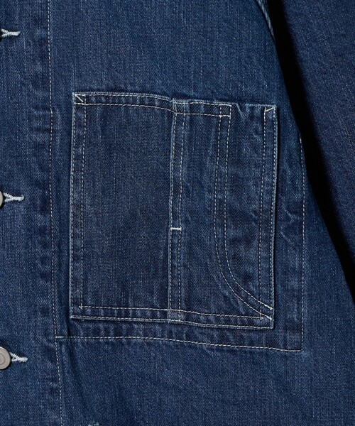 California General Store(California General Store)の「<CGS.>オーガニック コットン デニム カバーオール ジャケット(カバーオール・メンズ・ロイヤルブルー/ブラウン系・S/M/L)」の10枚目の写真