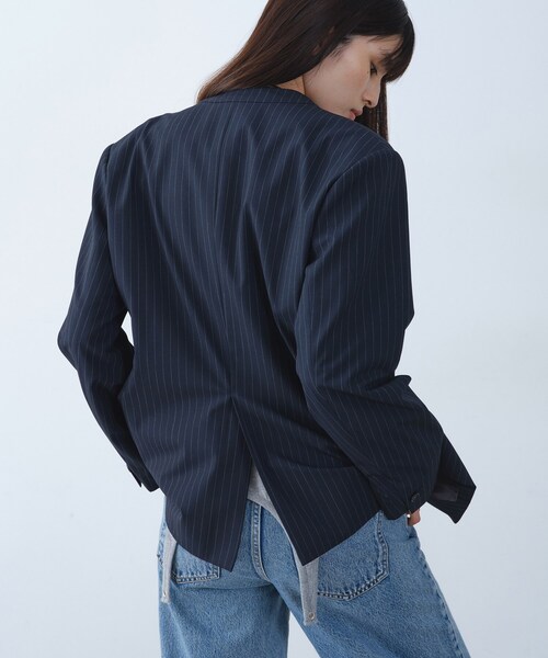 CODE A(コードエー)の「tailored mood over jacket(ノーカラージャケット・レディース・ネイビー系2/グレー系2・00)」の7枚目の写真