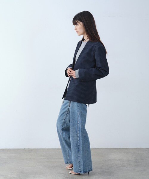 CODE A(コードエー)の「tailored mood over jacket(ノーカラージャケット・レディース・ネイビー系2/グレー系2・00)」の9枚目の写真