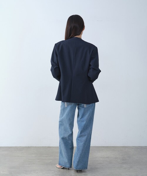 CODE A(コードエー)の「tailored mood over jacket(ノーカラージャケット・レディース・ネイビー系2/グレー系2・00)」の10枚目の写真