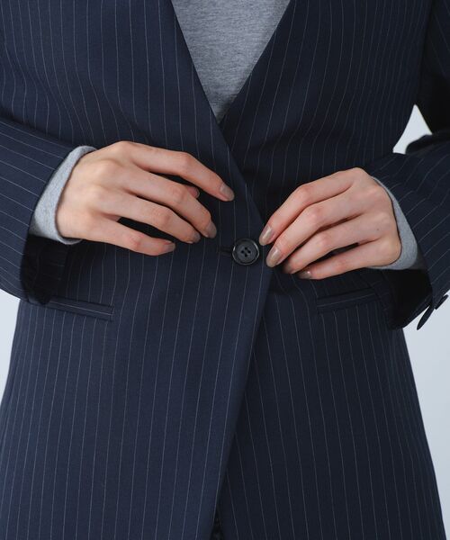 CODE A(コードエー)の「tailored mood over jacket(ノーカラージャケット・レディース・ネイビー系2/グレー系2・00)」の11枚目の写真