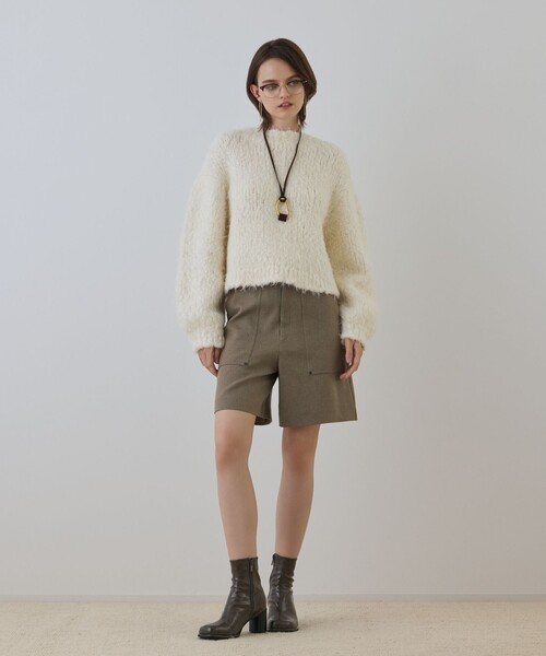 GRACE CONTINENTAL(グレースコンチネンタル)の「ツイーディーハーフパンツ(その他パンツ・レディース・カーキ/ブラック・38/36)」の3枚目の写真