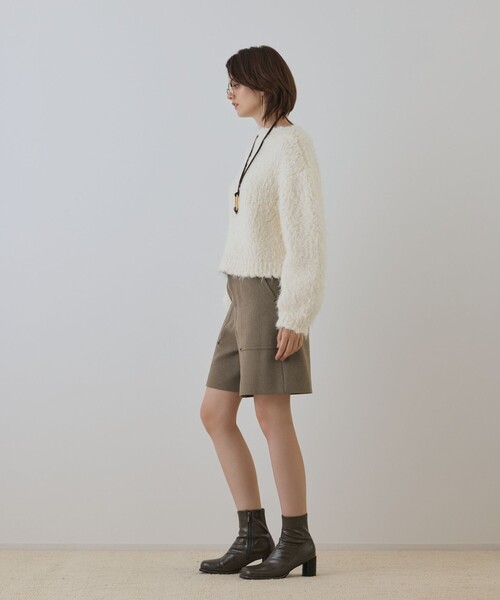 GRACE CONTINENTAL(グレースコンチネンタル)の「ツイーディーハーフパンツ(その他パンツ・レディース・カーキ/ブラック・38/36)」の4枚目の写真