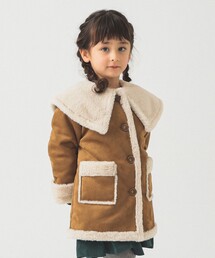 B:MING by BEAMS(ビーミングバイビームス)のケープカラー フェイクムートン コート(110〜150cm)(ムートンコート)