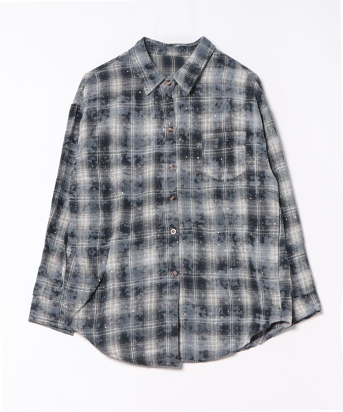 SpRay（スプレイ）の「スタッズ付きオンブレチェックシャツ（シャツ/ブラウス・レディース・ブラック/ネイビー・FREE）」の16枚目の写真