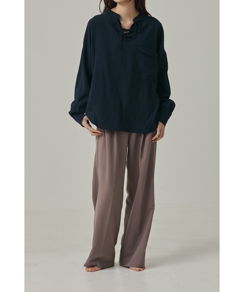 Alia(アリア)の「line tuck tracksuit(スラックス・レディース・モカ/アイボリー・M/S)」の7枚目の写真