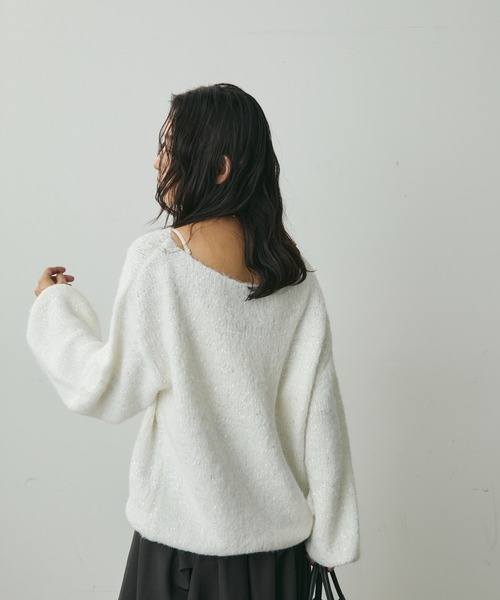 Lunea(ルネア)の「テープヤーンニットトップス(ニット/セーター・レディース・アイボリー/ベージュ・FREE)」の20枚目の写真