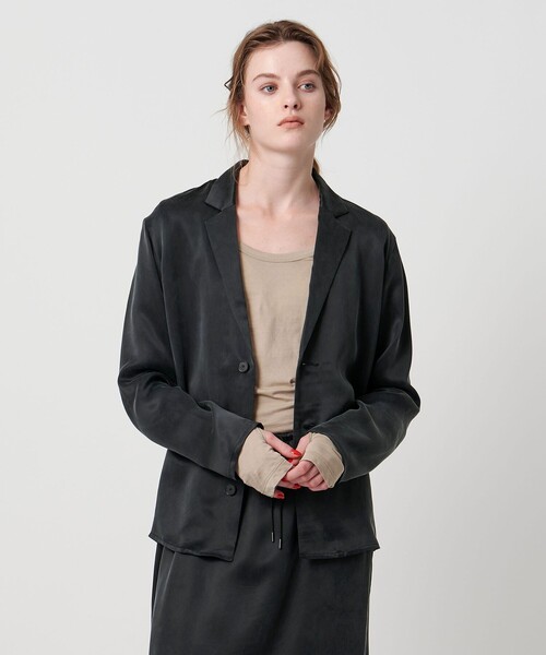 ASTRAET（アストラット）の「＜ASTRAET＞テーラード シャツ（シャツ/ブラウス・レディース・ブラック/ダークブラウン・FREE）」の2枚目の写真