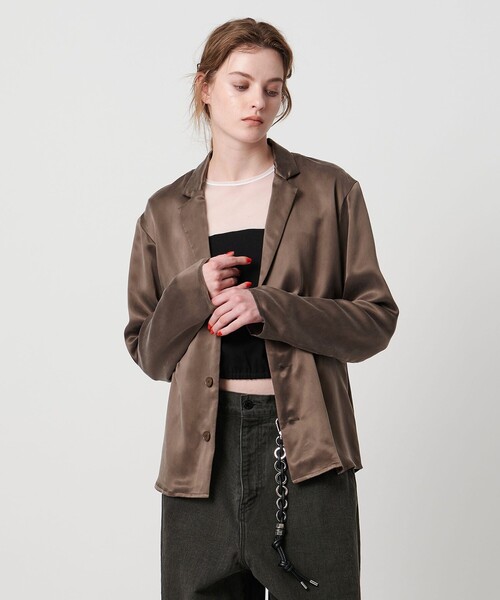 ASTRAET（アストラット）の「＜ASTRAET＞テーラード シャツ（シャツ/ブラウス・レディース・ブラック/ダークブラウン・FREE）」の9枚目の写真