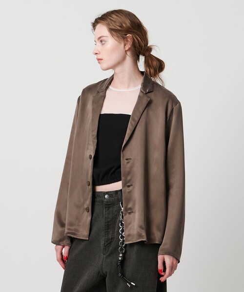 ASTRAET（アストラット）の「＜ASTRAET＞テーラード シャツ（シャツ/ブラウス・レディース・ブラック/ダークブラウン・FREE）」の10枚目の写真