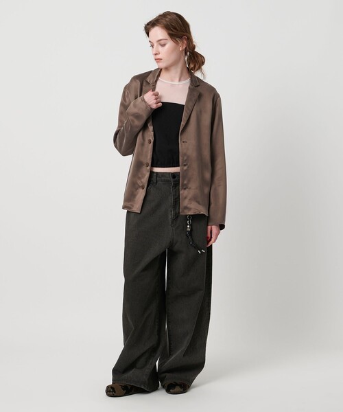 ASTRAET（アストラット）の「＜ASTRAET＞テーラード シャツ（シャツ/ブラウス・レディース・ブラック/ダークブラウン・FREE）」の11枚目の写真