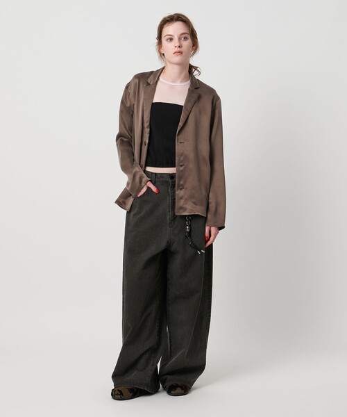 ASTRAET（アストラット）の「＜ASTRAET＞テーラード シャツ（シャツ/ブラウス・レディース・ブラック/ダークブラウン・FREE）」の12枚目の写真