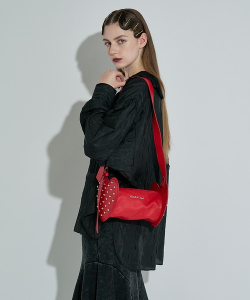 anna sui nyc(アナ スイ エヌ ワイ シー)の「ツインハートレザーバッグ(ショルダーバッグ・レディース・ブラック/レッド・FREE)」の11枚目の写真