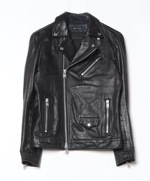 美品 ブラックバイバンキッシュ ライダースジャケット ヴィンテージ加工 ブラック ブランド古着】BLACK by VANQUISH（ブラックバイバンキッシュ）の古着