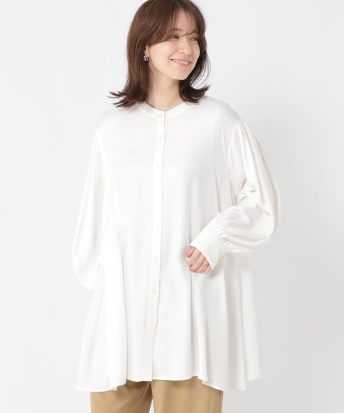 studio CLIP（スタディオクリップ）の「インドレース襟チュニックブラウス《オケージョン2025AW》（シャツ/ブラウス・レディース・オフホワイト/ブラック・FREE）」の13枚目の写真