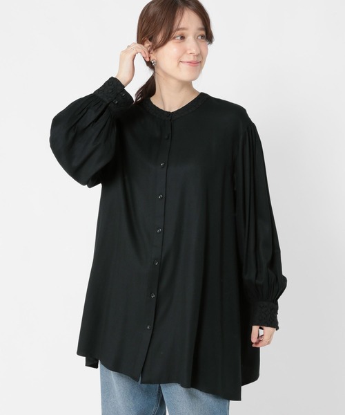 studio CLIP（スタディオクリップ）の「インドレース襟チュニックブラウス《オケージョン2025AW》（シャツ/ブラウス・レディース・オフホワイト/ブラック・FREE）」の19枚目の写真