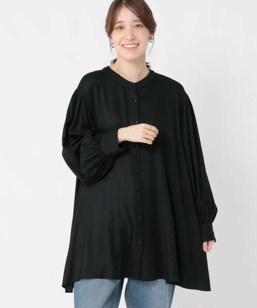 studio CLIP（スタディオクリップ）の「インドレース襟チュニックブラウス《オケージョン2025AW》（シャツ/ブラウス・レディース・オフホワイト/ブラック・FREE）」の20枚目の写真