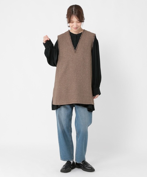 studio CLIP（スタディオクリップ）の「インドレース襟チュニックブラウス《オケージョン2025AW》（シャツ/ブラウス・レディース・オフホワイト/ブラック・FREE）」の22枚目の写真