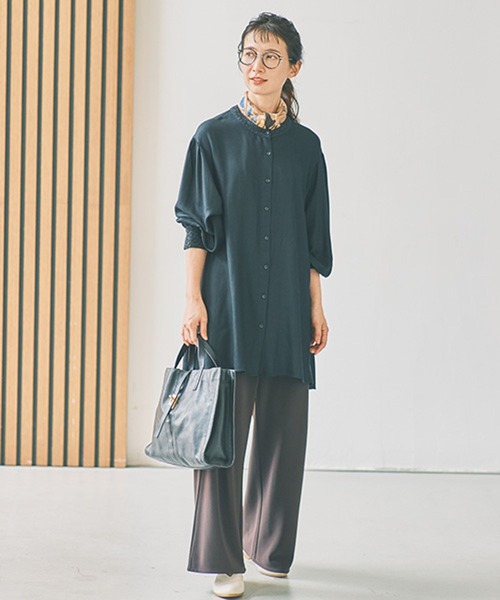 studio CLIP（スタディオクリップ）の「インドレース襟チュニックブラウス《オケージョン2025AW》（シャツ/ブラウス・レディース・オフホワイト/ブラック・FREE）」の9枚目の写真