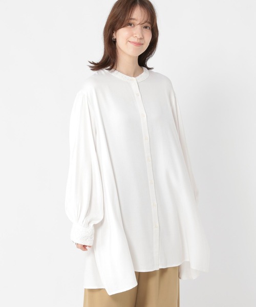 studio CLIP（スタディオクリップ）の「インドレース襟チュニックブラウス《オケージョン2025AW》（シャツ/ブラウス・レディース・オフホワイト/ブラック・FREE）」の12枚目の写真