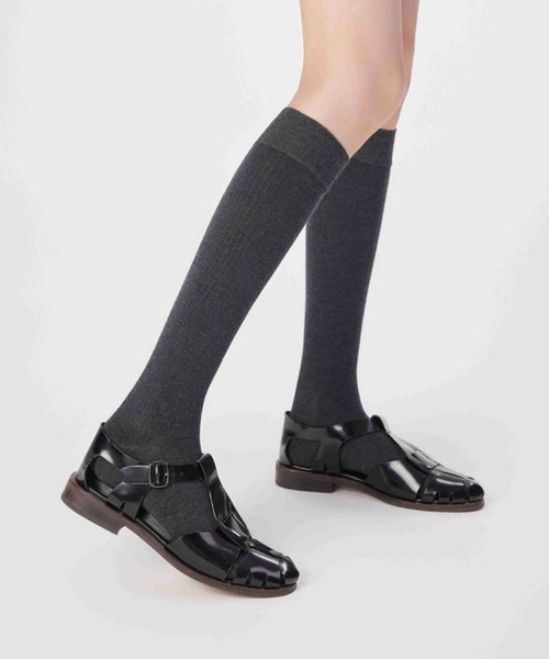 IRADOWL（アイラドール）の「リブロングソックス（ソックス/靴下・レディース・ブラウン/ブラウン系その他/ブラック/ダークグレー/グレー/アイボリー/レッド・FREE）」の5枚目の写真