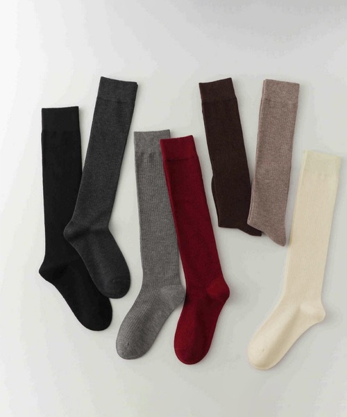 IRADOWL（アイラドール）の「リブロングソックス（ソックス/靴下・レディース・ブラウン/ブラウン系その他/ブラック/ダークグレー/グレー/アイボリー/レッド・FREE）」の11枚目の写真