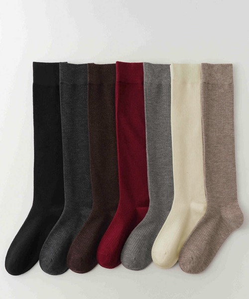 IRADOWL（アイラドール）の「リブロングソックス（ソックス/靴下・レディース・ブラウン/ブラウン系その他/ブラック/ダークグレー/グレー/アイボリー/レッド・FREE）」の12枚目の写真