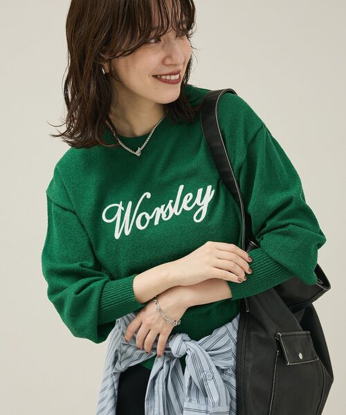 セール】ブークレ ロゴニットプルオーバー（ニット/セーター）｜Green
