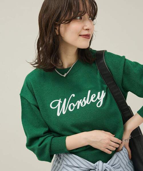 Green　Parks（グリーンパークス）の「ブークレ ロゴニットプルオーバー（ニット/セーター・レディース・ホワイト系その他2/ボルドー/グリーン/ダークグレー・FREE）」の11枚目の写真