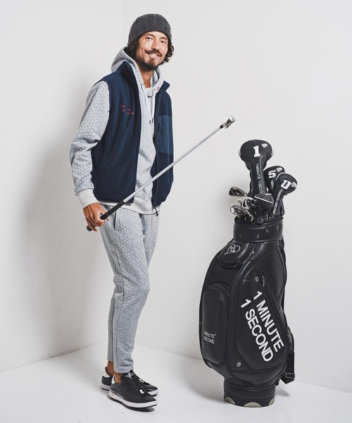 1minute 1second(ワンミニットワンセカンド)の「mcg3723-microfleece zip vest with cursive embroidery フリースジップベスト(1M25F300)(ベスト・メンズ・ネイビー/ブラック・XXL/XL/L/M)」の6枚目の写真