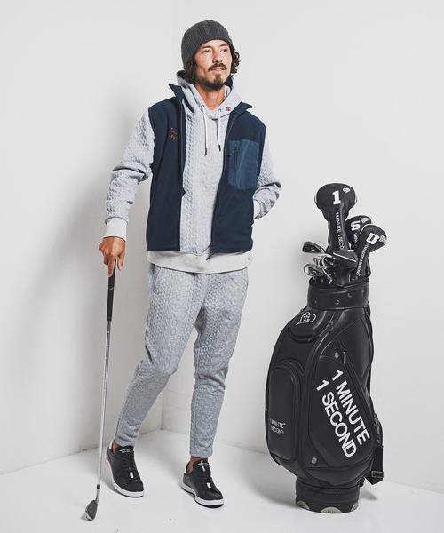 1minute 1second(ワンミニットワンセカンド)の「mcg3723-microfleece zip vest with cursive embroidery フリースジップベスト(1M25F300)(ベスト・メンズ・ネイビー/ブラック・XXL/XL/L/M)」の10枚目の写真