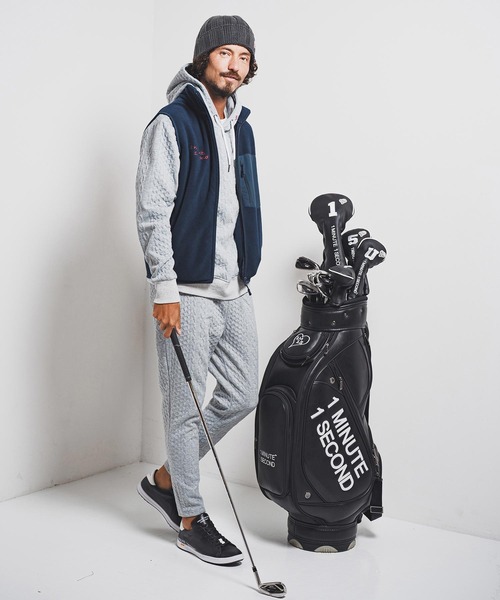 1minute 1second(ワンミニットワンセカンド)の「mcg3723-microfleece zip vest with cursive embroidery フリースジップベスト(1M25F300)(ベスト・メンズ・ネイビー/ブラック・XXL/XL/L/M)」の5枚目の写真