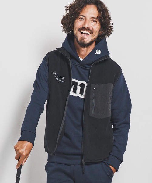 1minute 1second(ワンミニットワンセカンド)の「mcg3723-microfleece zip vest with cursive embroidery フリースジップベスト(1M25F300)(ベスト・メンズ・ネイビー/ブラック・XXL/XL/L/M)」の9枚目の写真