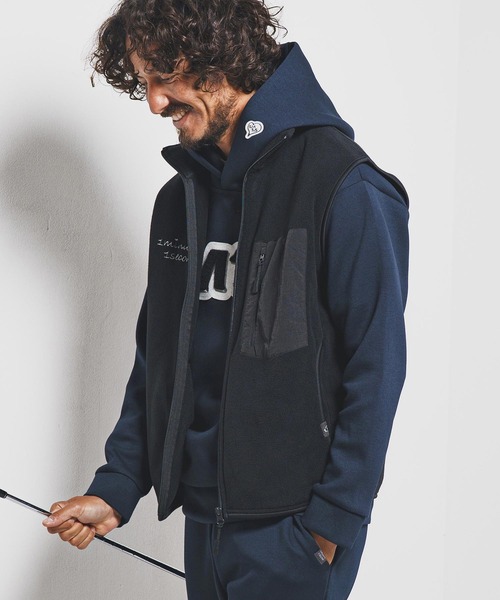 1minute 1second(ワンミニットワンセカンド)の「mcg3723-microfleece zip vest with cursive embroidery フリースジップベスト(1M25F300)(ベスト・メンズ・ネイビー/ブラック・XXL/XL/L/M)」の11枚目の写真