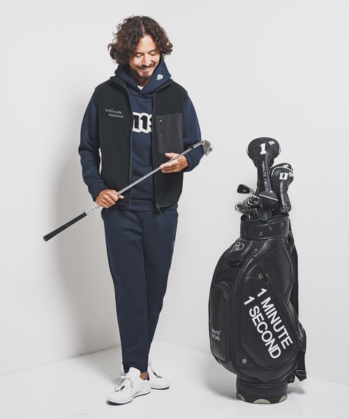 1minute 1second(ワンミニットワンセカンド)の「mcg3723-microfleece zip vest with cursive embroidery フリースジップベスト(1M25F300)(ベスト・メンズ・ネイビー/ブラック・XXL/XL/L/M)」の18枚目の写真