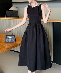 a lot of love | ビジューアクセント ノースリーブパーティドレス(ドレス)