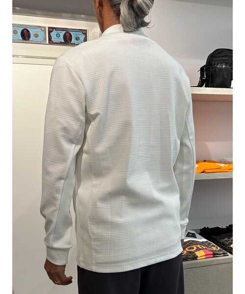 TRANSITION(トランジション)の「【TRANSITION】チェックジャガードモックネックフロントジップtee(Tシャツ/カットソー・メンズ・ホワイト系1/ブラック・2/3)」の3枚目の写真